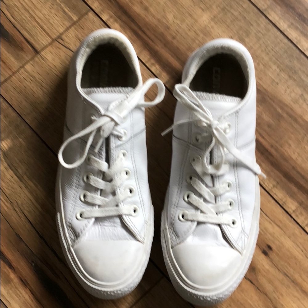 White leather converse all stars